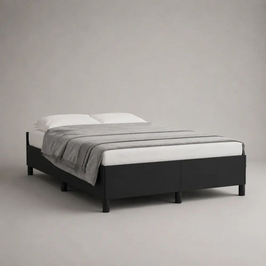 Letto matrimoniale separabile nero 180 × 200 cm, 2 strutture singole in pannello truciolare con reti a doghe
